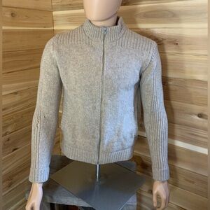 Calvin Klein Light Gray Zip-Up Knit Jacket